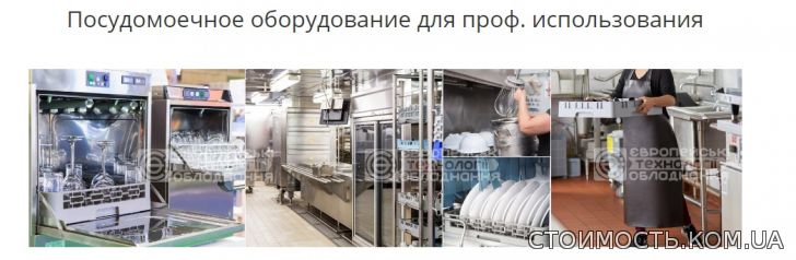 Стоимость товаров и услуг: Покупка профессиональной посудомоечной машины